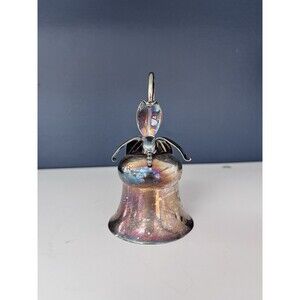 Reed & Barton Bell Ornament Silver Leaf Floral Top Vintage Holiday Christmas 4"